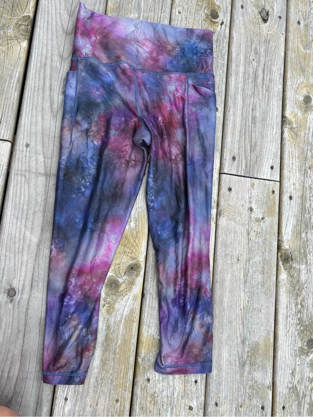 Athleta Purple Pink Blue Tie-Dye Leggings